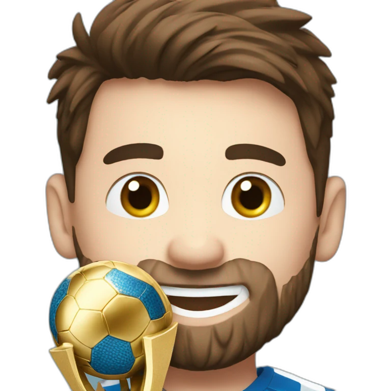 Messi lifting world cup emoji