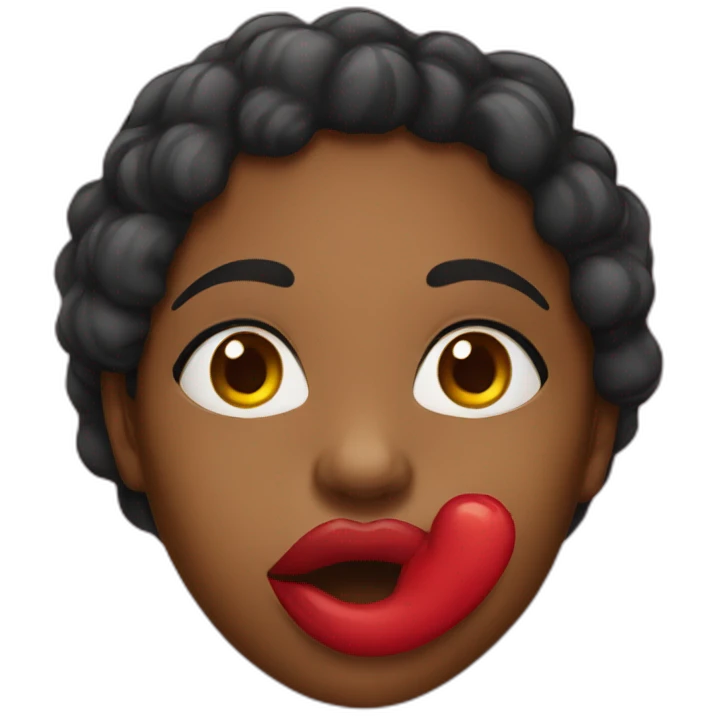 Black woman with a kissing mouth emoji