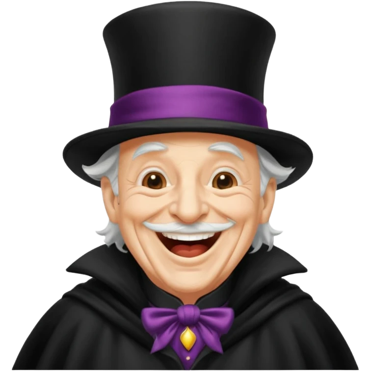 An old magician laughing loudly 🤣 emoji