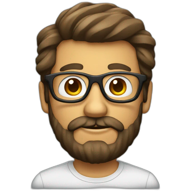 Hombre con barbas y gafas emoji