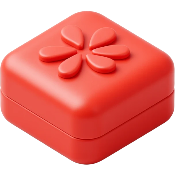 glossy red button, skeuomorphism style emoji