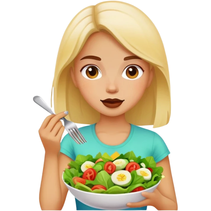 healthy life style girl with salat  emoji