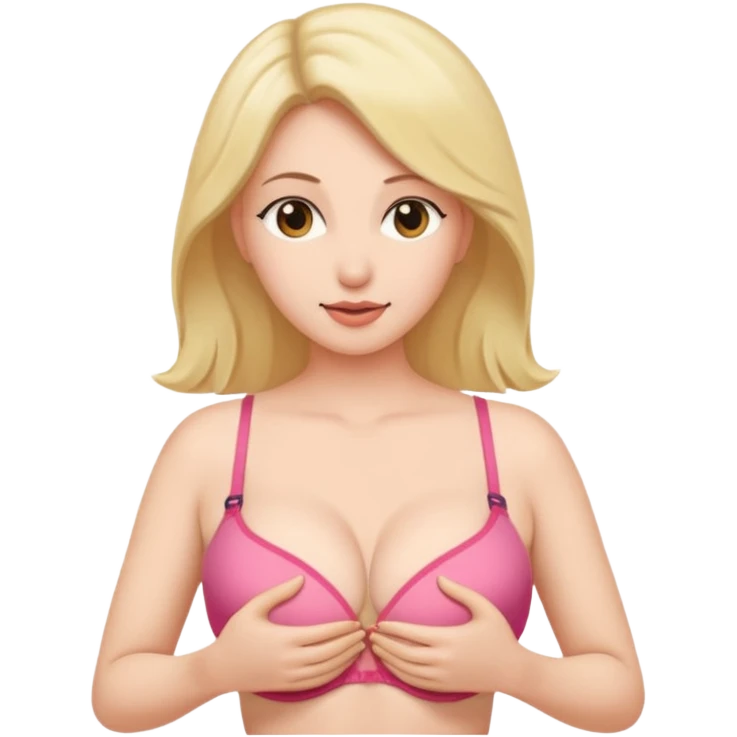 женщина в бюстгальтере трясет грудью emoji