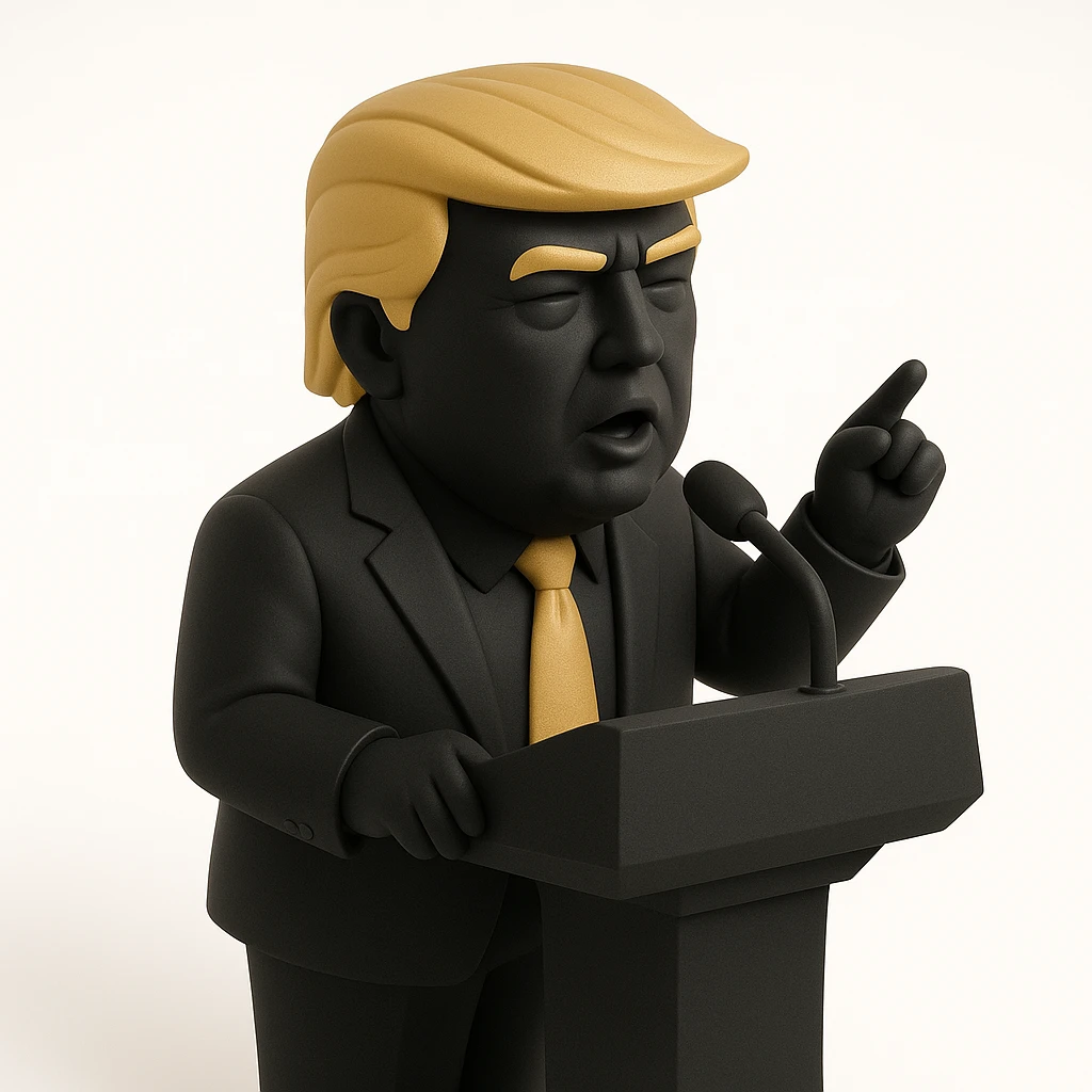 Donald Trump speaking at a rally emoji