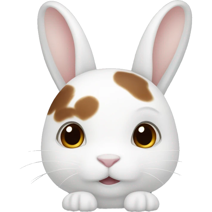 white bunny with brown spots on back emoji