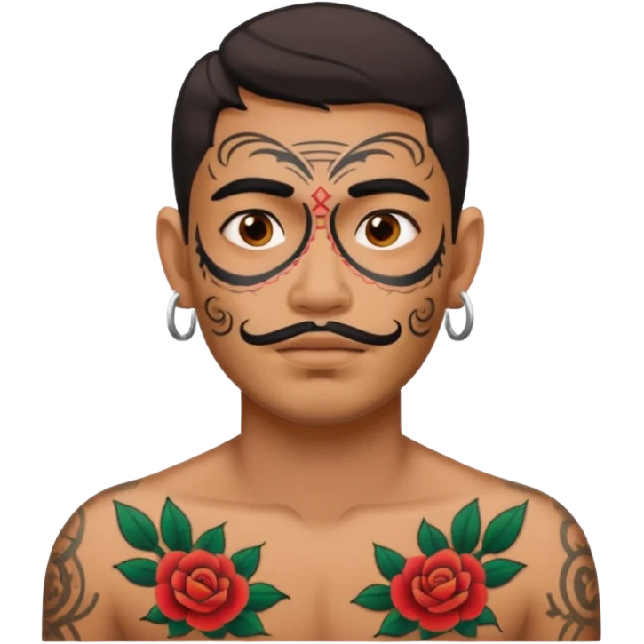 Mexican man with tattoos on his face  emoji
