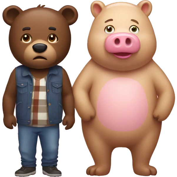 Bear and pig emoji