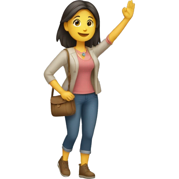 Mujer mandando un saludo emoji