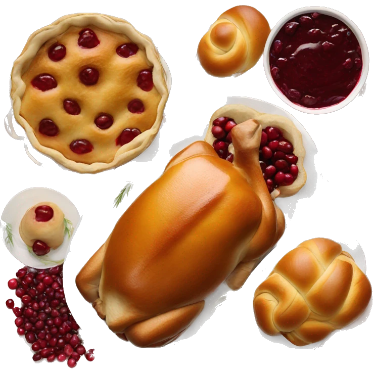 Thanksgiving dinner with rolls and cranberry sauce  emoji