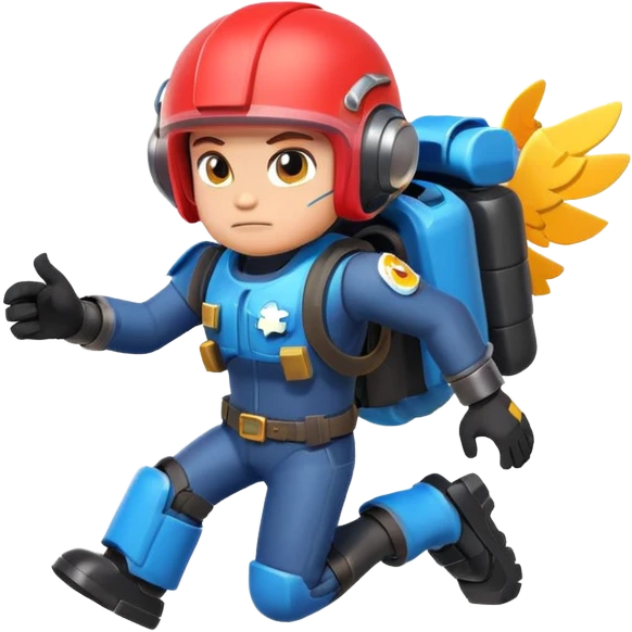 Brawl Stars character with a jetpack emoji