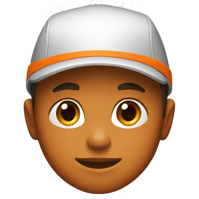 a kid with orange cap emoji