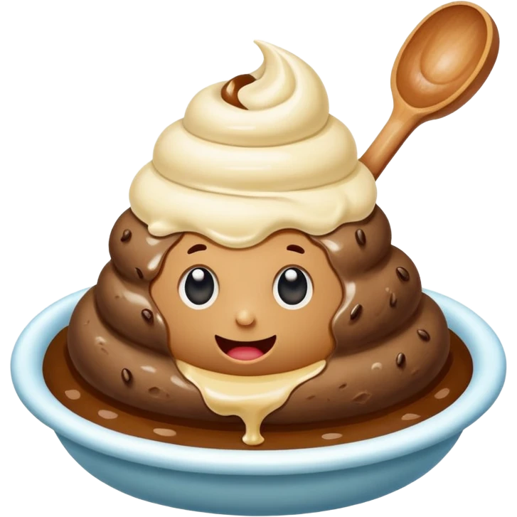 Poop on ice cream emoji
