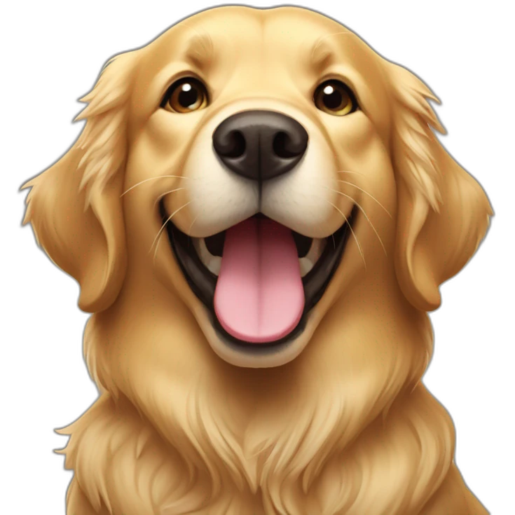 happy golden retriever named yako emoji