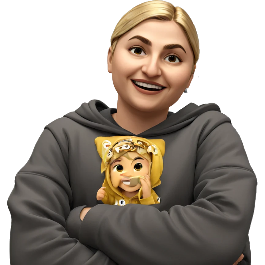 smiling boy in hoodie indoors emoji