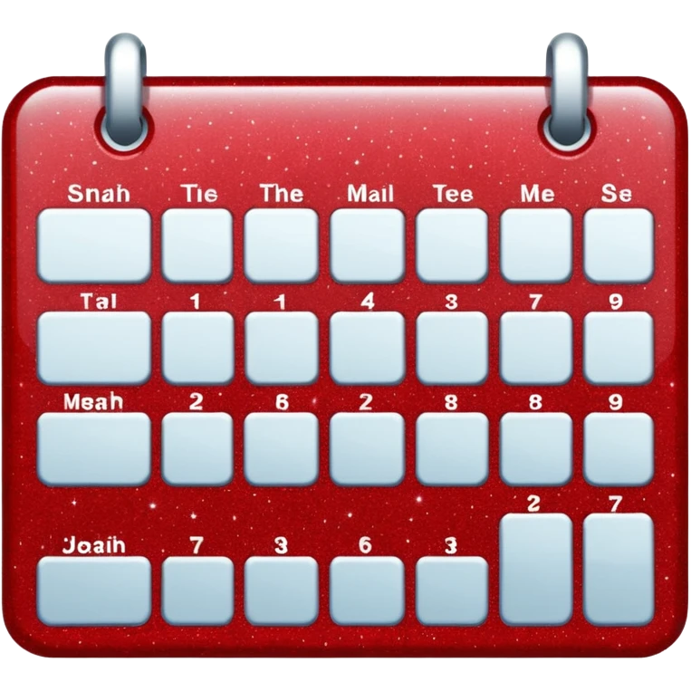 red glitter calendar emoji