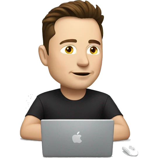 ELON MUSK WORKING ON PC emoji