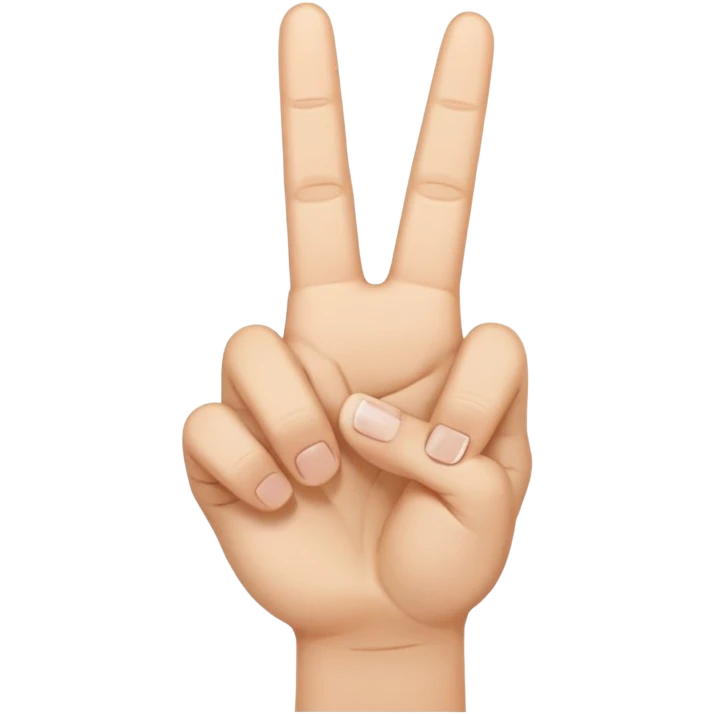 Peace sign with the index finger crossing over the middle finger emoji