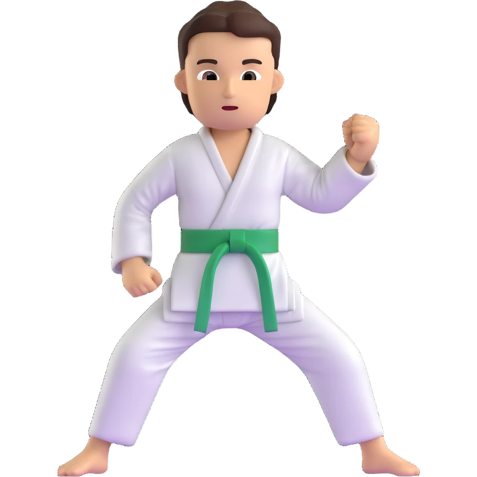 karate costume with green belt emoji