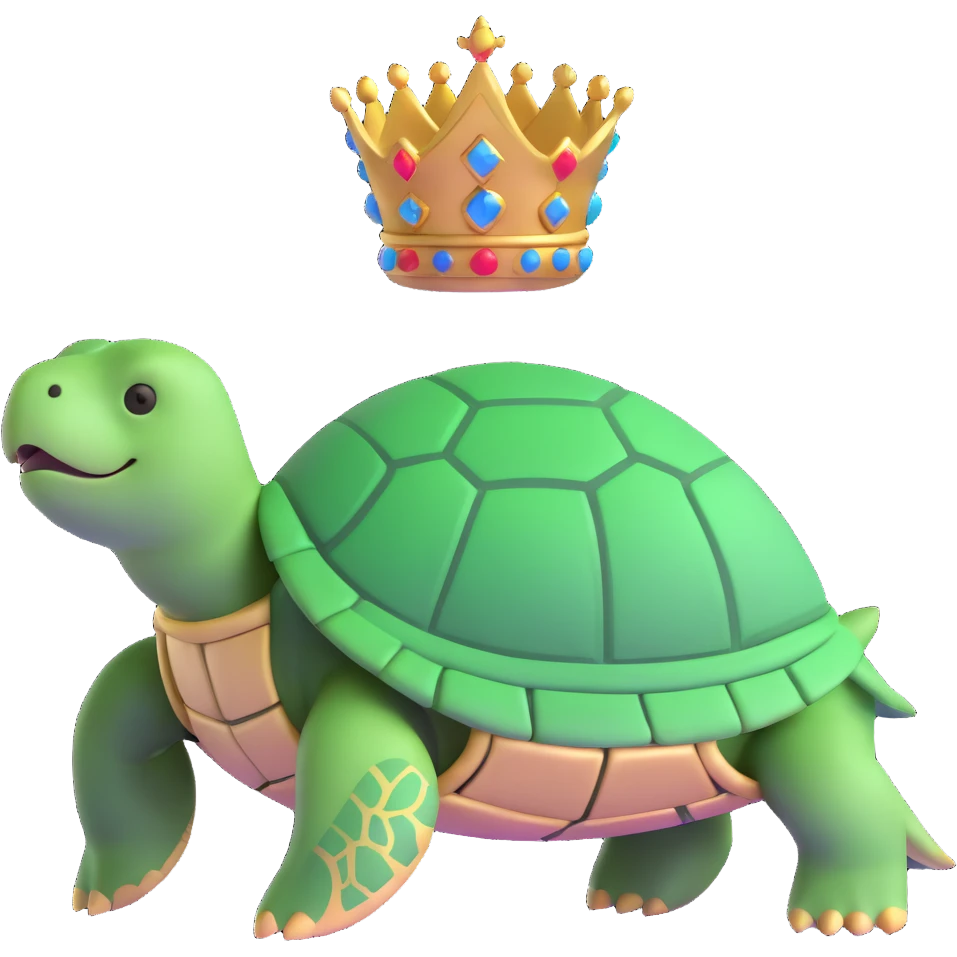 majestic turtle deity with crown emoji