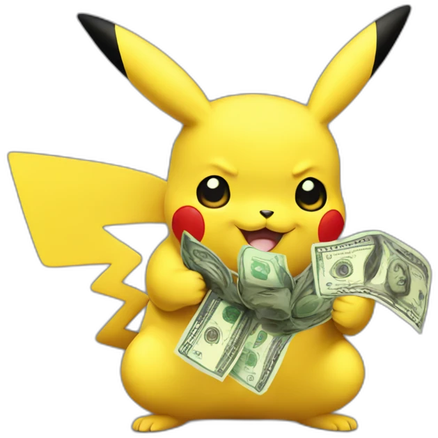 pikachu full of cash emoji