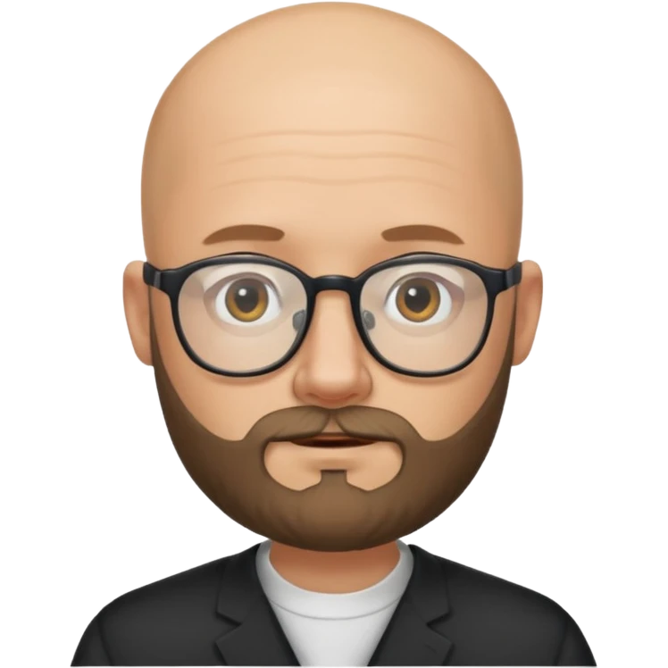 Bald white man with glasses and beard emoji