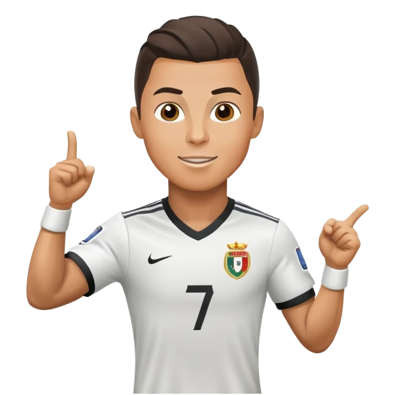 Cristiano Ronaldo soccer player celebrating a goal emoji