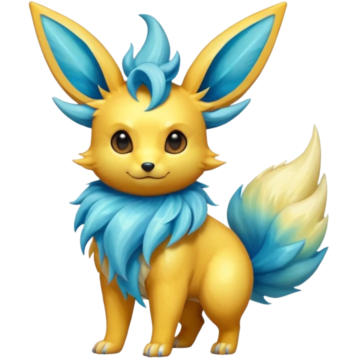 Shiny iridescent Flareon-Jolteon-Vaporeon-Fusion emoji