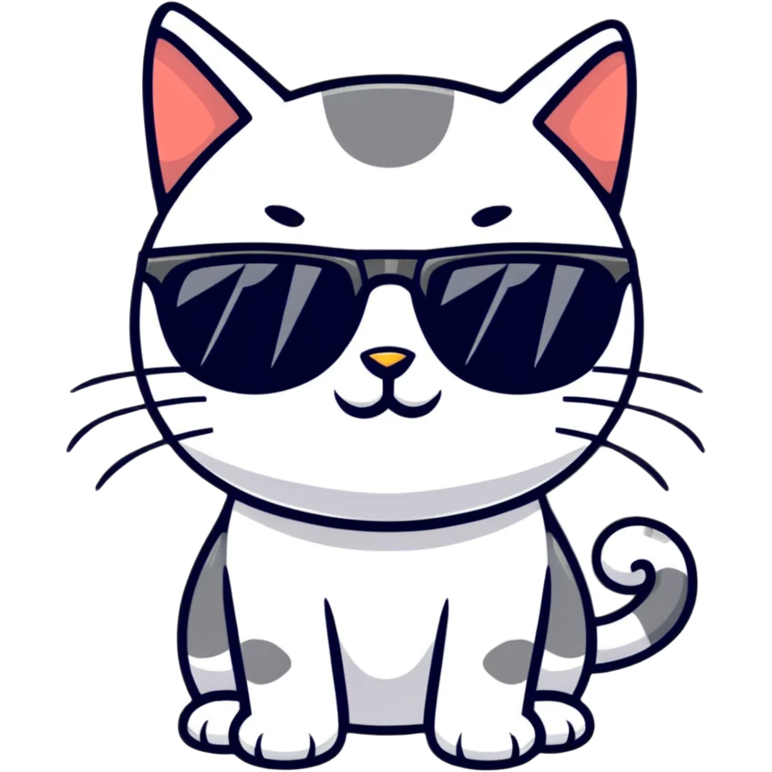 Cat with sunglasses emoji