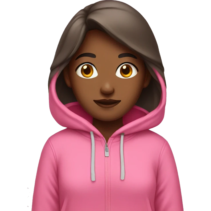 Girl with pink hoodies emoji