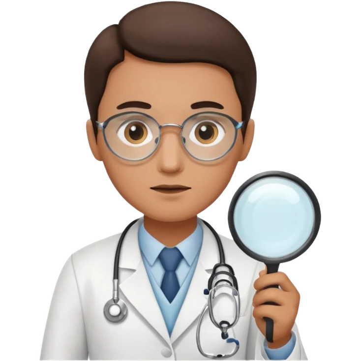 medico com uma lupa emoji