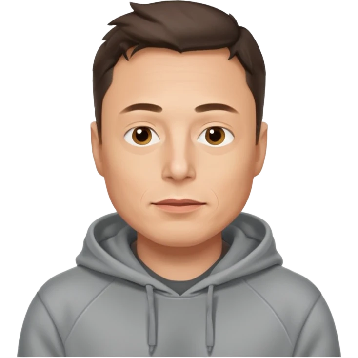 a portrait of elon musk, wear hoodie  emoji