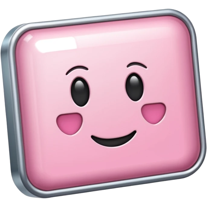 metallic light pink 3d rectangle shape emoji