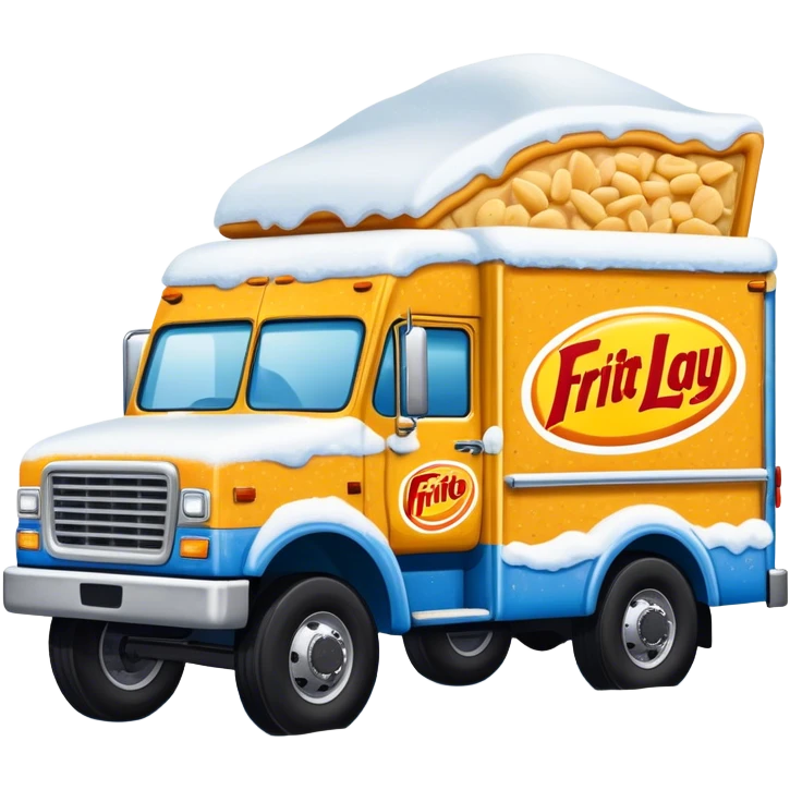Frito lay bean dip truck driving in the snow emoji
