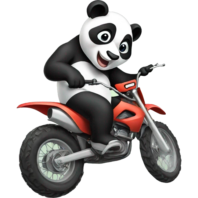 panda riding a dirt bike  emoji