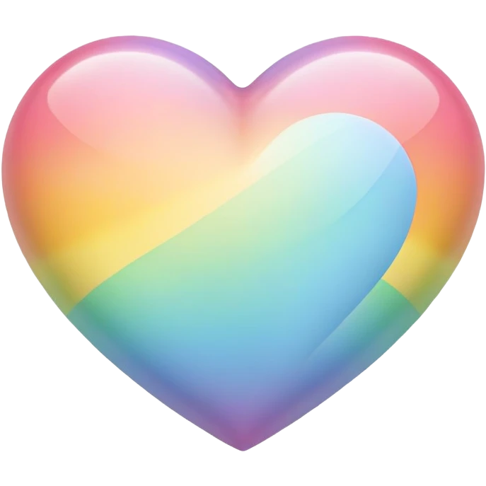 Heart in pastel rainbow shades emoji