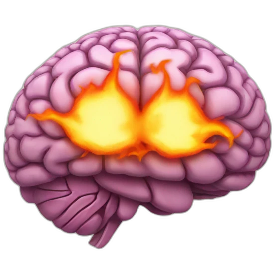 brain with fire emoji