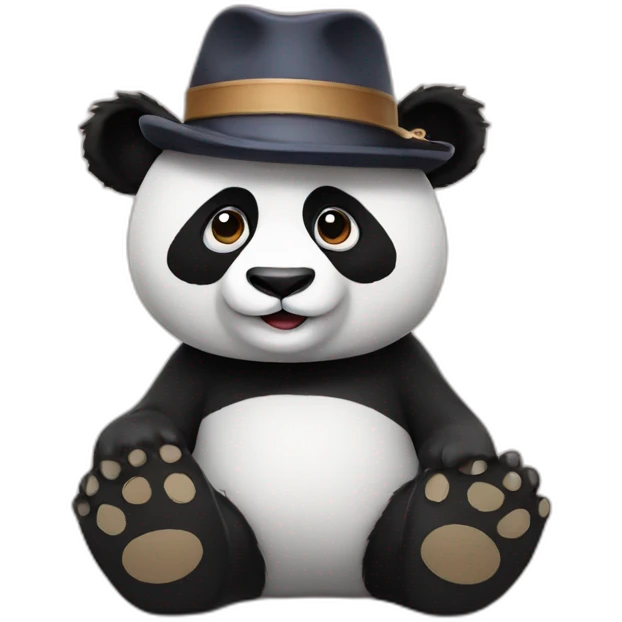 Panda with indie hat emoji