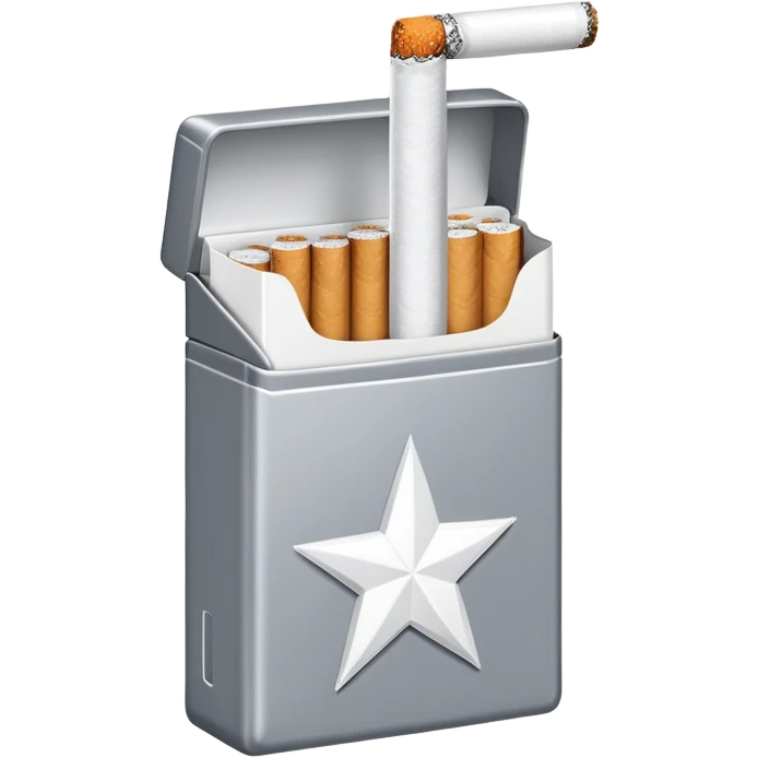 7 stars grey shining cigaret pack with a few little white cigaret inside emoji