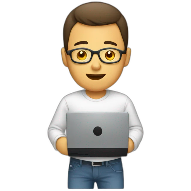 man with computer emoji