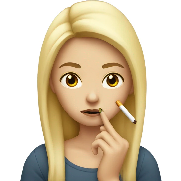 sad blonde girl smoking cigarette  emoji