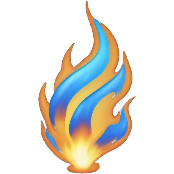 A blue flame emoji