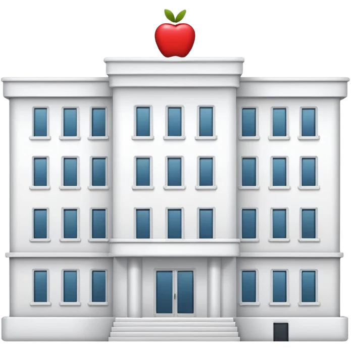 white hotel building, apple emoji style emoji