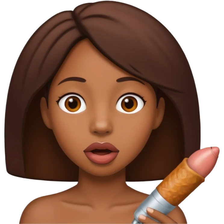 Black woman with a penis in her mouth emoji