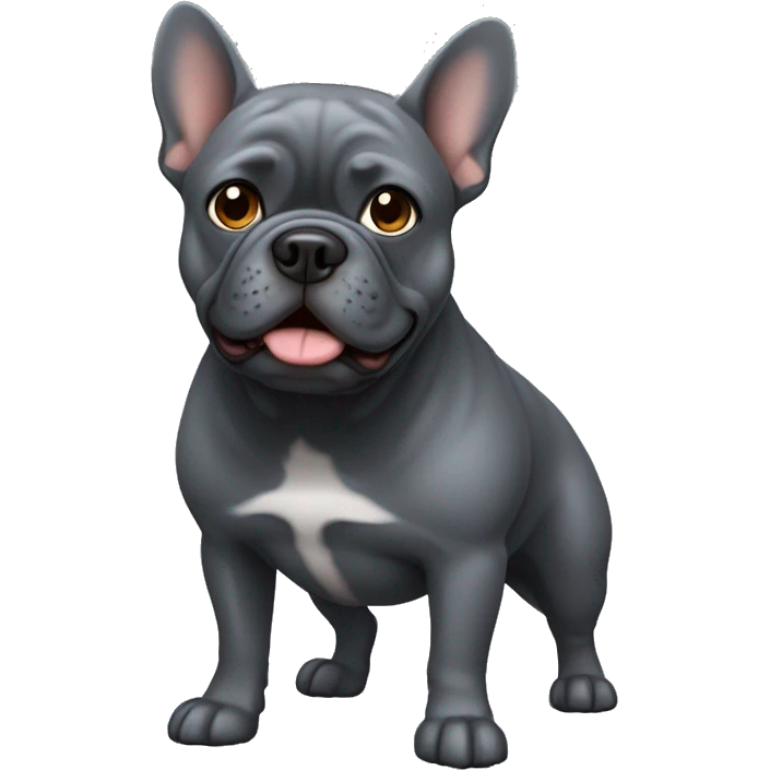 Dark Gray French buldog emoji