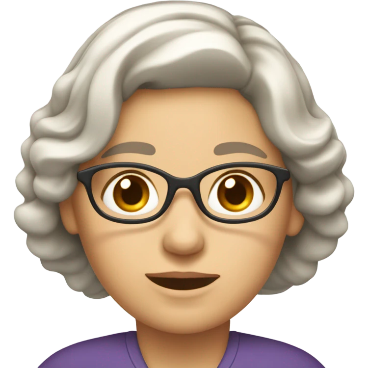 Mujer 60 años, enfermera, rubia oscura y pelo ondulado emoji