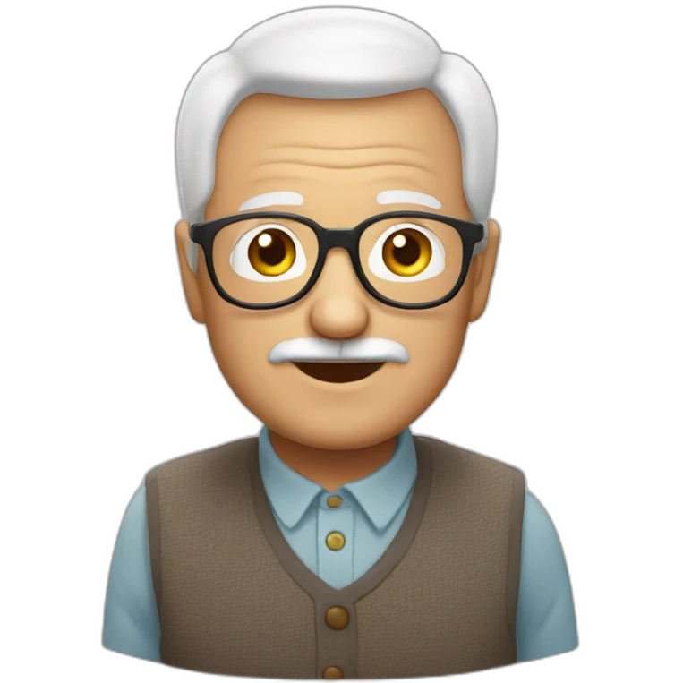 grandpa white glasses emoji
