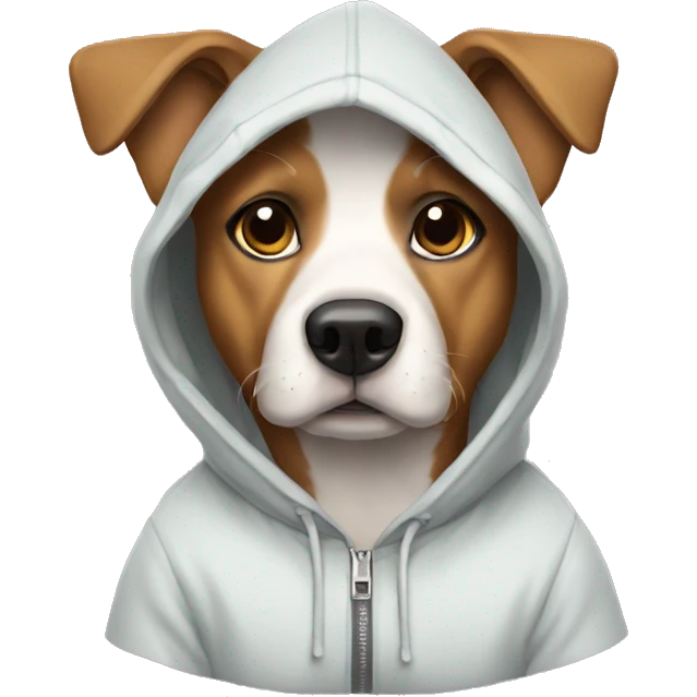 Dog wearing a hoodie emoji