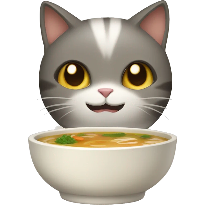 cat with bowl of miso soup emoji