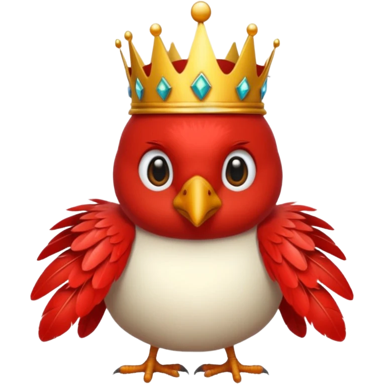 bird with crown single vibrant colour  emoji