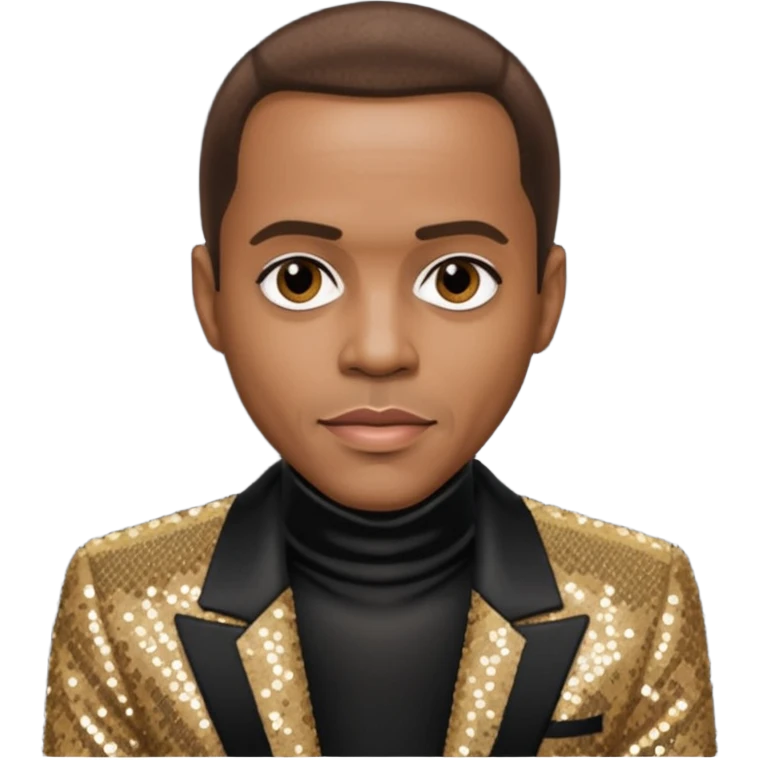 Freddie Jackson, R&B Singer with dark brown hair, black sequin outfit emoji